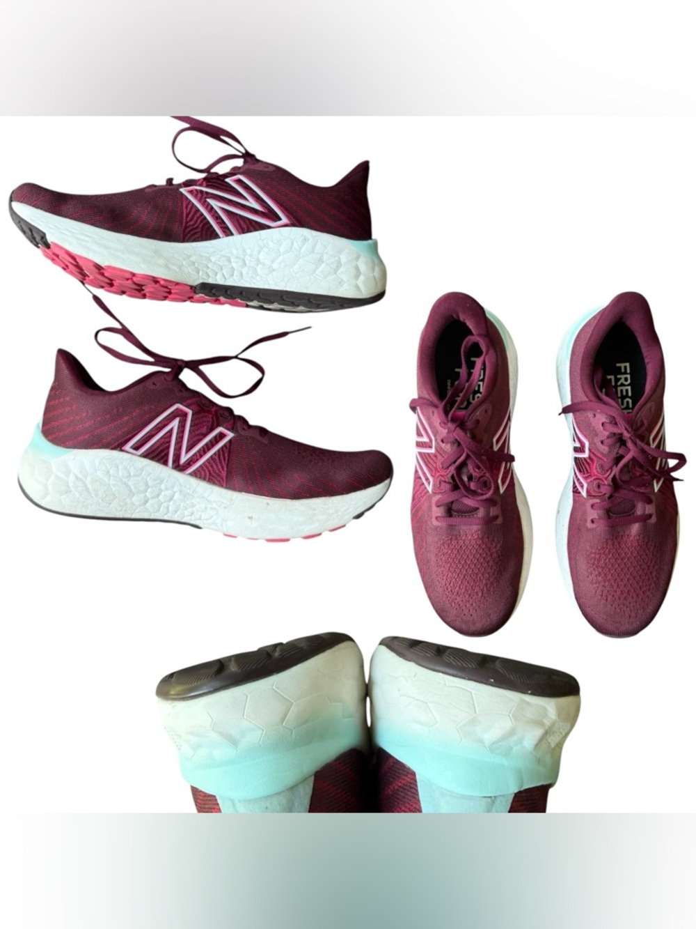 New Balance Fresh Foam Running Shoes – Burgundy/Pink